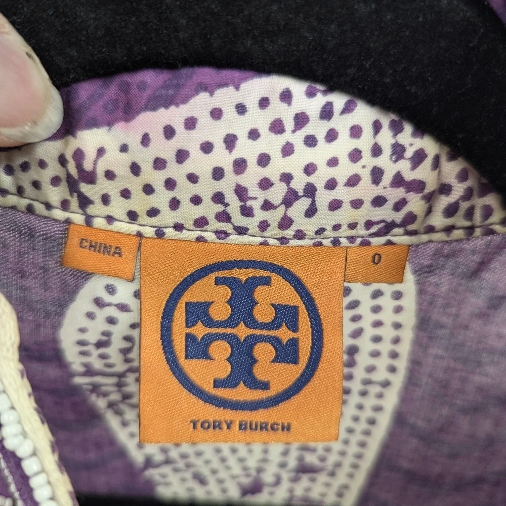 Tory Burch Cotton Purple Paisley Tunic Top Beaded Mirror And Embroidery 0 Loose